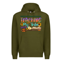 Army Green teaching my tribe Premium Hoodie - NancyCooperArtShop