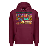 Burgundy teaching my tribe Premium Hoodie - NancyCooperArtShop