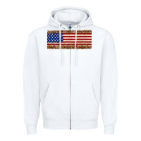 White usa flag leopard Zipper Hoodie - JahusDesignShop