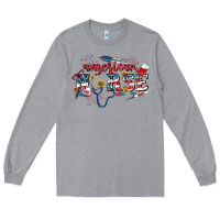 Heather Grey American Nurse 4th of July Long Sleeve Tee - CowGirlArtShop