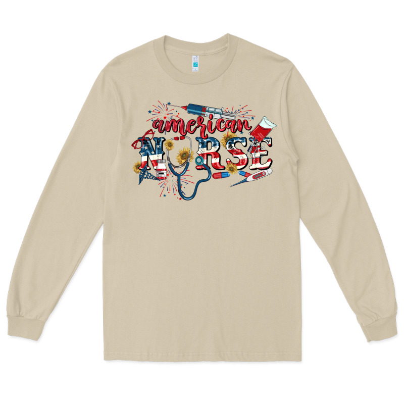 American Nurse 4th Of July Long Sleeve Tee by CowGirlArtShop | Teevron