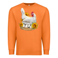 Carrot Perched Chicken With Sunflowers Premium Sweatshirt - LillyAllenDesigns