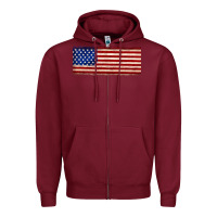 Burgundy usa flag Zipper Hoodie - JahusDesignShop