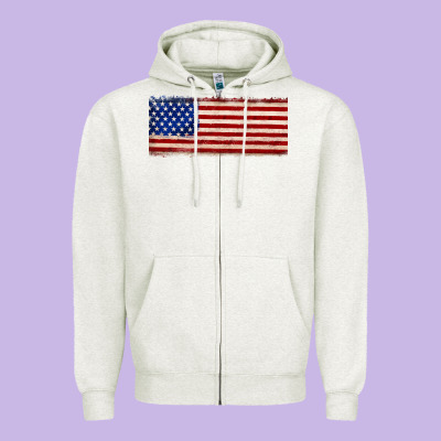Usa Flag Zipper Hoodie Designed By Jahusdesignshop