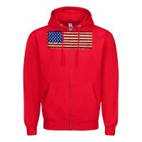 Red usa flag Zipper Hoodie - JahusDesignShop