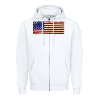 White usa flag Zipper Hoodie - JahusDesignShop