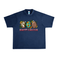Navy happy easter eggs with sunflower leopard and cactus Urban Heavy Tee - RanaPortraitStore