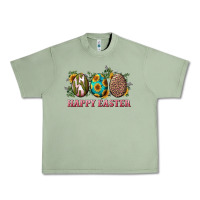 Oil Green happy easter eggs with sunflower leopard and cactus Urban Heavy Tee - RanaPortraitStore