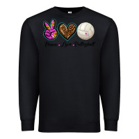 Black peace love volleyball Premium Sweatshirt - BarkalooDesign