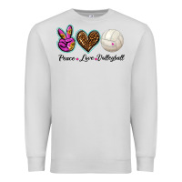 Dove Grey peace love volleyball Premium Sweatshirt - BarkalooDesign
