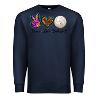 Navy peace love volleyball Premium Sweatshirt - BarkalooDesign