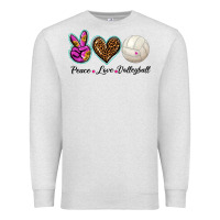 Oatmeal Heather peace love volleyball Premium Sweatshirt - BarkalooDesign
