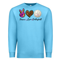 Ocean Blue peace love volleyball Premium Sweatshirt - BarkalooDesign