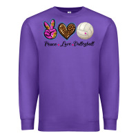 Purple peace love volleyball Premium Sweatshirt - BarkalooDesign
