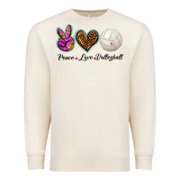 Sandshell peace love volleyball Premium Sweatshirt - BarkalooDesign