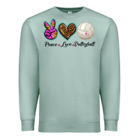 Seafoam peace love volleyball Premium Sweatshirt - BarkalooDesign