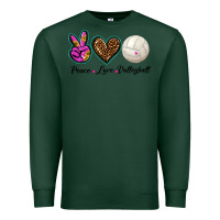 Sports Green peace love volleyball Premium Sweatshirt - BarkalooDesign
