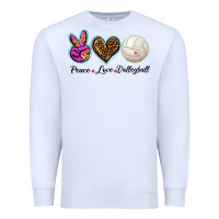 White peace love volleyball Premium Sweatshirt - BarkalooDesign