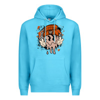 Ocean Blue basketball game day Premium Hoodie - MaliasSmallBusiness