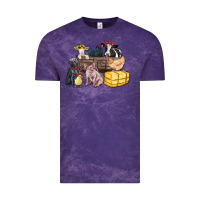 Cloud Purple farm animals wagon Vintage Tee - Zillion Design Studio