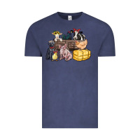 Vintage Denim farm animals wagon Vintage Tee - Zillion Design Studio