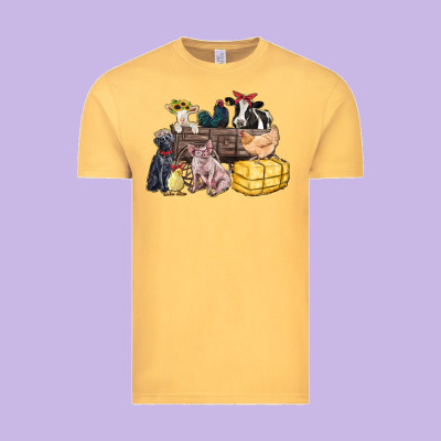 Farm Animals Wagon Vintage Tee Designed By Zillion Design Studio