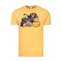 Vintage Mustard farm animals wagon Vintage Tee - Zillion Design Studio