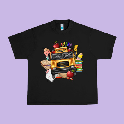 School Bus Driver Front Urban Heavy Tee Designed By Texasbilliewilder