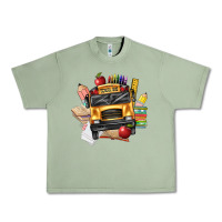 Oil Green school bus driver front Urban Heavy Tee - texasbilliewilder