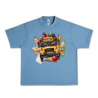 Pebble Blue school bus driver front Urban Heavy Tee - texasbilliewilder