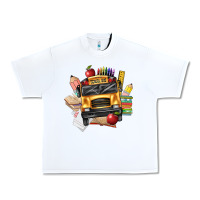 White school bus driver front Urban Heavy Tee - texasbilliewilder