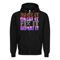 Black race ıt great ıt fıx ıt repeat ıt Zipper Hoodie - AdoDesignShop