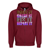 Burgundy race ıt great ıt fıx ıt repeat ıt Zipper Hoodie - AdoDesignShop