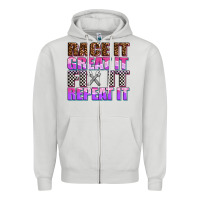 Dove Grey race ıt great ıt fıx ıt repeat ıt Zipper Hoodie - AdoDesignShop