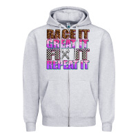 Heather Grey race ıt great ıt fıx ıt repeat ıt Zipper Hoodie - AdoDesignShop