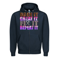Navy race ıt great ıt fıx ıt repeat ıt Zipper Hoodie - AdoDesignShop
