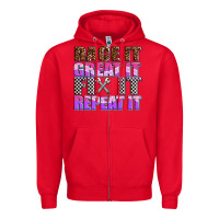 Red race ıt great ıt fıx ıt repeat ıt Zipper Hoodie - AdoDesignShop