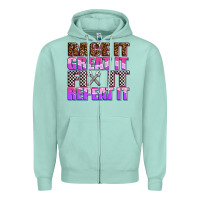 Seafoam race ıt great ıt fıx ıt repeat ıt Zipper Hoodie - AdoDesignShop