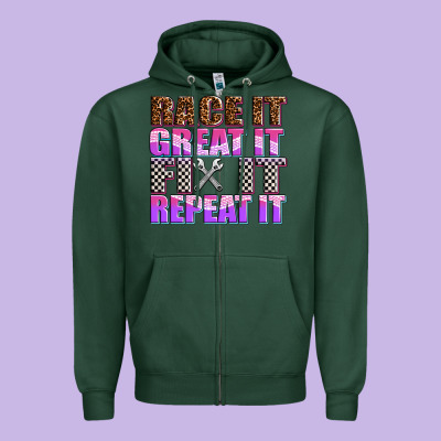 Race ıt Great ıt Fıx ıt Repeat ıt Zipper Hoodie Designed By Adodesignshop