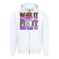 White race ıt great ıt fıx ıt repeat ıt Zipper Hoodie - AdoDesignShop