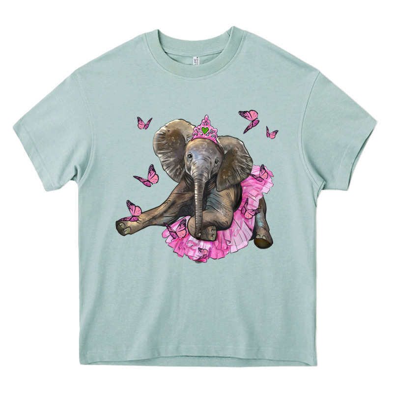 Baby Elephant With Tutu Heavy Core Tee by LillyAllenDesigns | Teevron