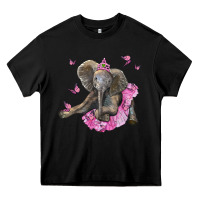 Black baby elephant with tutu Heavy Core Tee - LillyAllenDesigns
