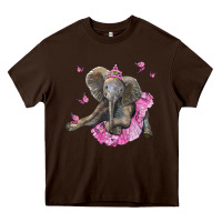 Chocolate Brown baby elephant with tutu Heavy Core Tee - LillyAllenDesigns