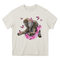 Cream baby elephant with tutu Heavy Core Tee - LillyAllenDesigns