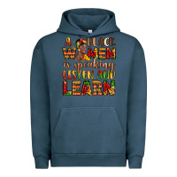 Pigment Midnight Navy a black women is speaking listen and learn Urban Hoodie - LillyAllenDesigns