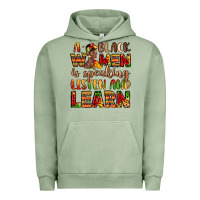 Pigment Oil Green a black women is speaking listen and learn Urban Hoodie - LillyAllenDesigns