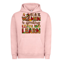Pigment Salmon a black women is speaking listen and learn Urban Hoodie - LillyAllenDesigns