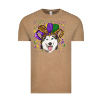 Vintage Coffee Mardi gras hat husky Vintage Tee - RanaPortraitStore