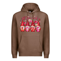 Chestnut all you need is love Premium Hoodie - NancyCooperArtShop