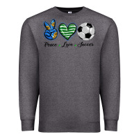 Charcoal Heather peace love soccer Premium Sweatshirt - BarkalooDesign